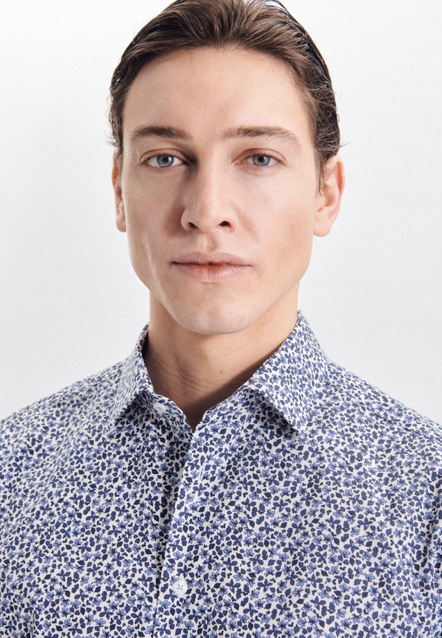 Regular Business shirt Print in Dark Blue |  Seidensticker Onlineshop