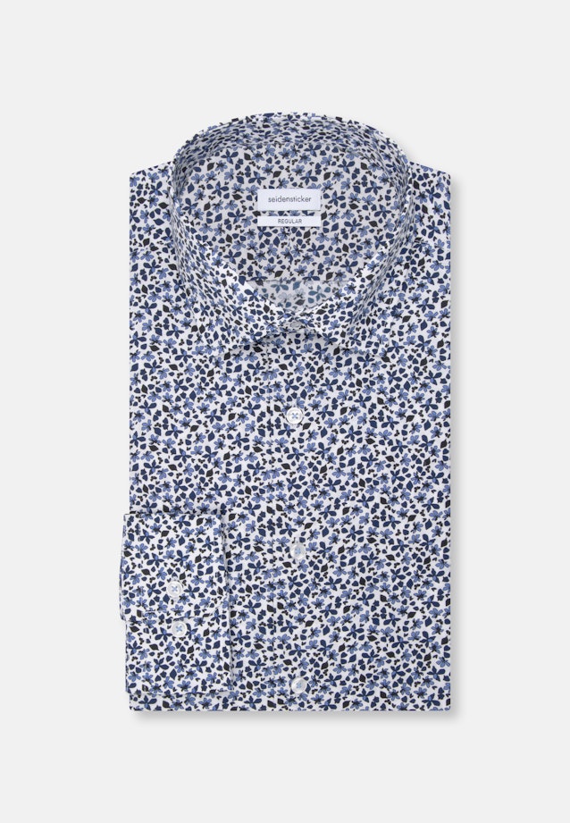 Regular Business shirt Print in Dark Blue |  Seidensticker Onlineshop