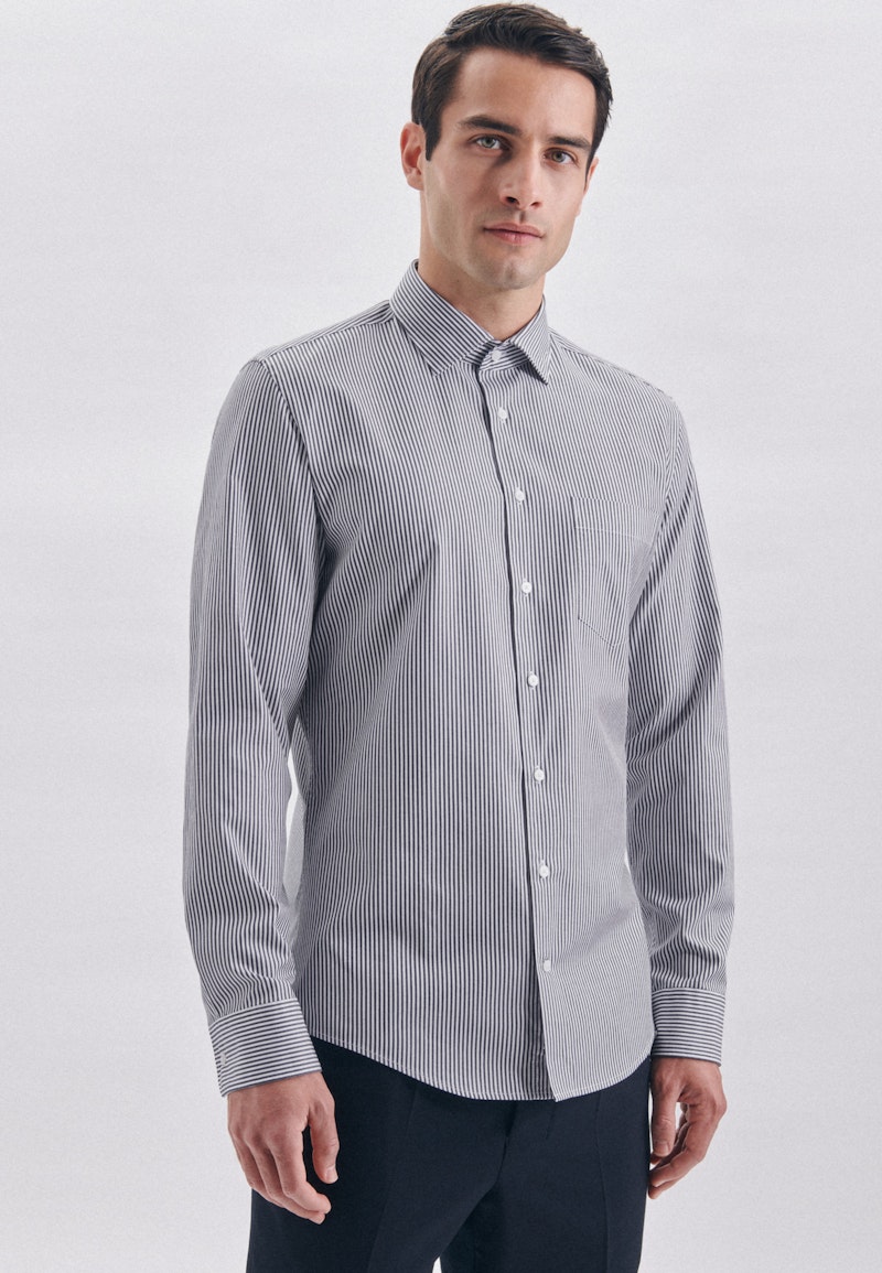 Easy-iron Twill Business Shirt in Shaped with Kent-Collar