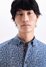 Regular Casual Hemd Druck in Mittelblau |  Seidensticker Onlineshop