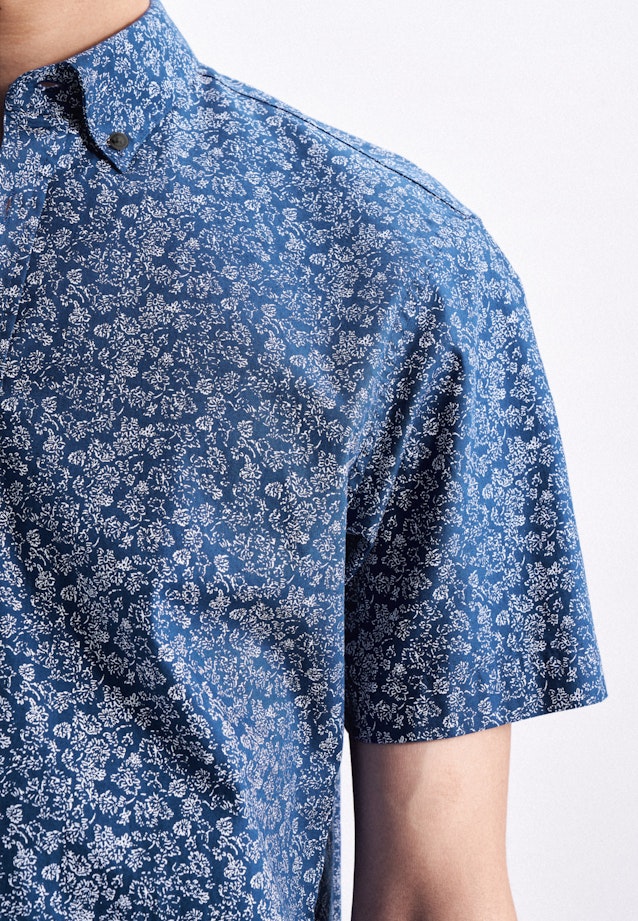 Regular Casual Hemd Druck in Mittelblau |  Seidensticker Onlineshop