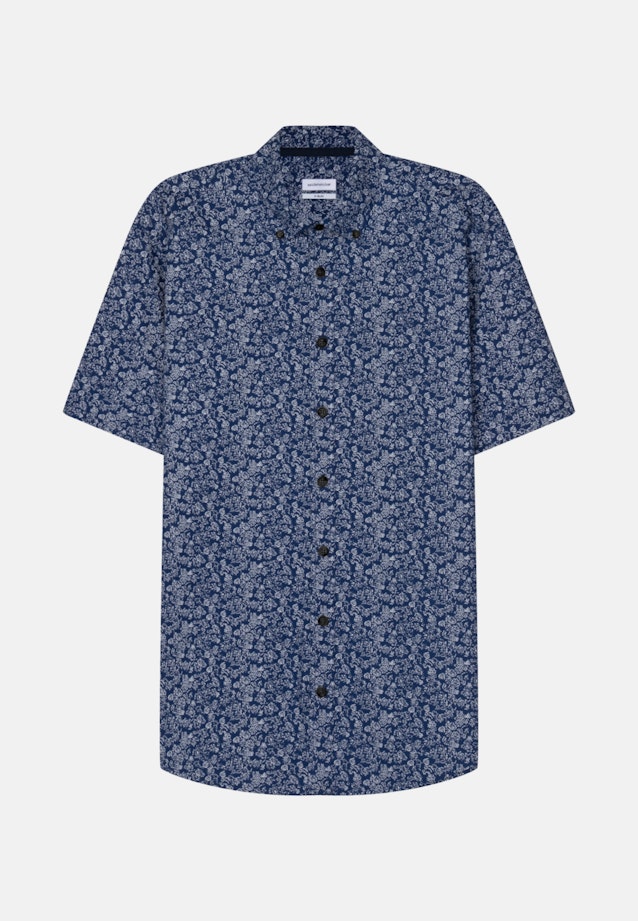 Regular Casual Hemd Druck in Mittelblau |  Seidensticker Onlineshop