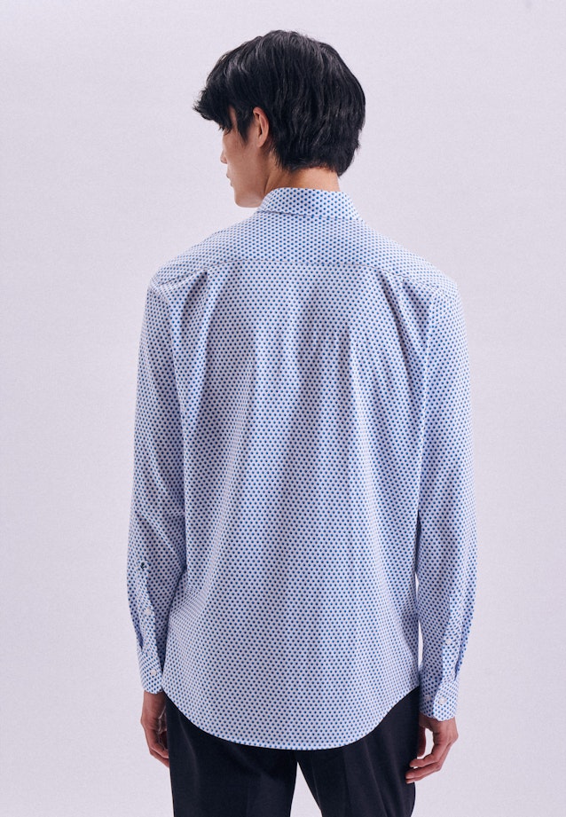 Regular Performancehemd Druck in Türkis |  Seidensticker Onlineshop