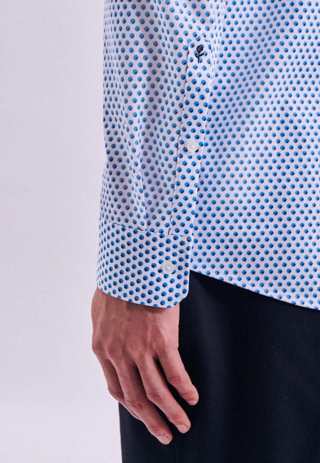 Regular Performancehemd Druck in Türkis |  Seidensticker Onlineshop