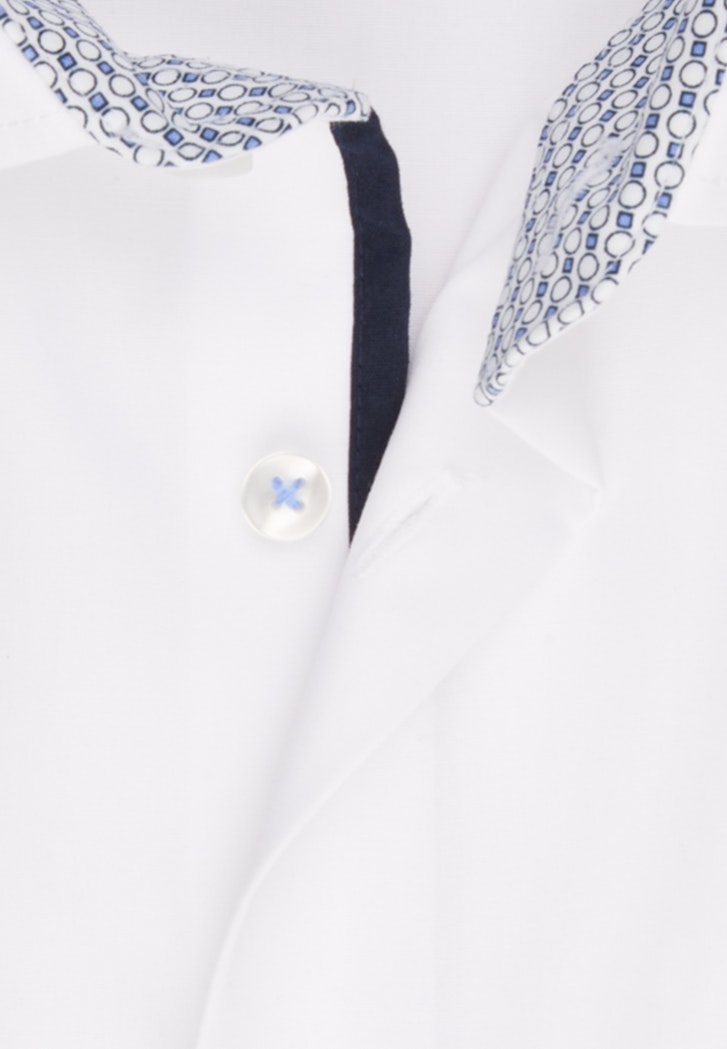 Bügelfreies Popeline Kurzarm Business Hemd in Shaped mit Kentkragen