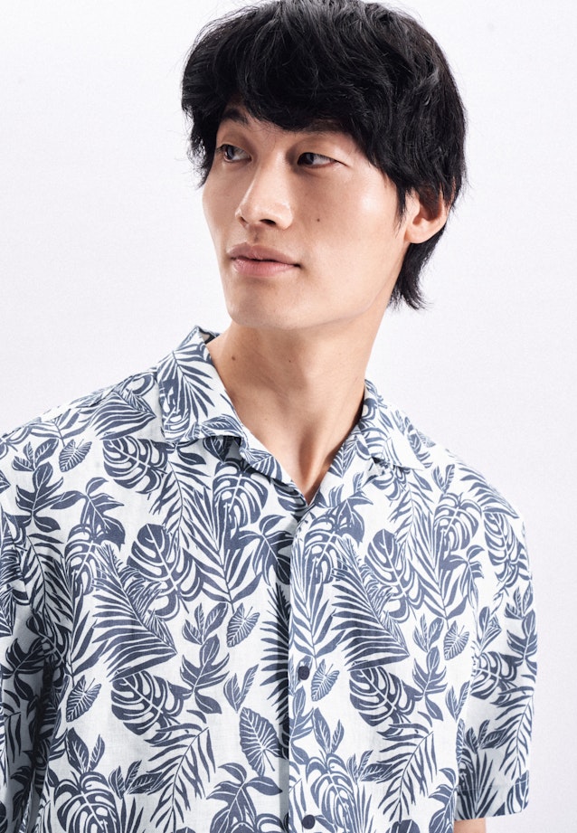 Regular Chemise décontractée Imprimé in Bleu Moyen |  Seidensticker Onlineshop