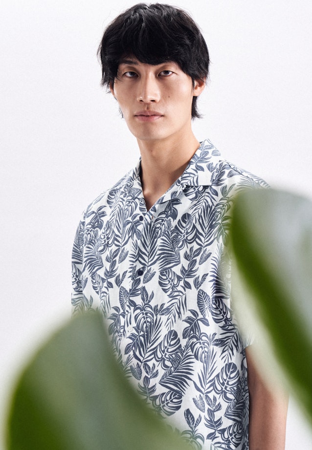 Regular Chemise décontractée Imprimé in Bleu Moyen |  Seidensticker Onlineshop