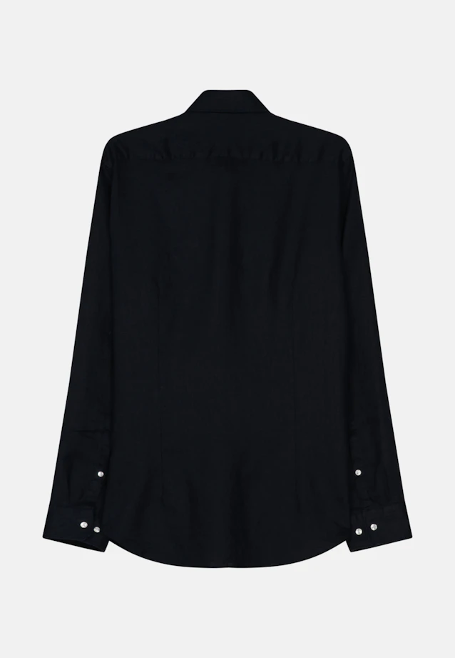 Shaped Linen shirt Uni in Dark Blue |  Seidensticker Onlineshop