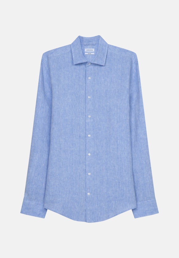 Shaped Leinenhemd Uni in Hellblau |  Seidensticker Onlineshop