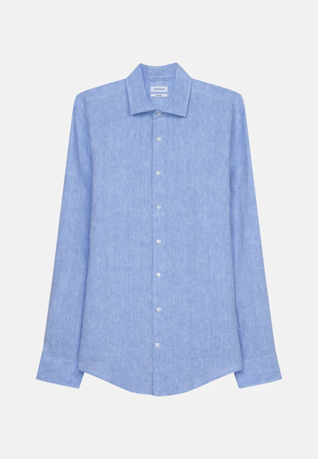 Shaped Leinenhemd Uni in Hellblau |  Seidensticker Onlineshop