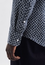 Shaped Leinenhemd Druck in Dunkelblau |  Seidensticker Onlineshop