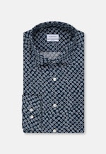 Shaped Leinenhemd Druck in Dunkelblau |  Seidensticker Onlineshop