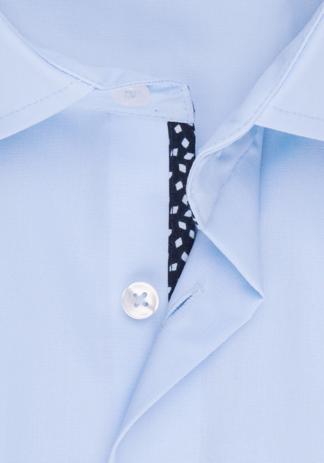 Non-iron Popeline Korte mouwen Business overhemd in Shaped with Kentkraag in Middelmatig Blauw |  Seidensticker Onlineshop