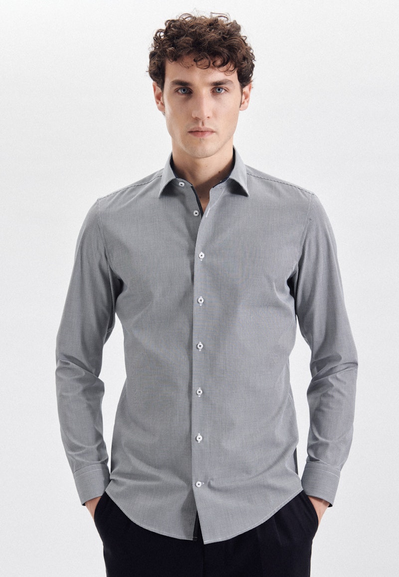 Non-iron Poplin Business Shirt in X-Slim with Kent-Collar