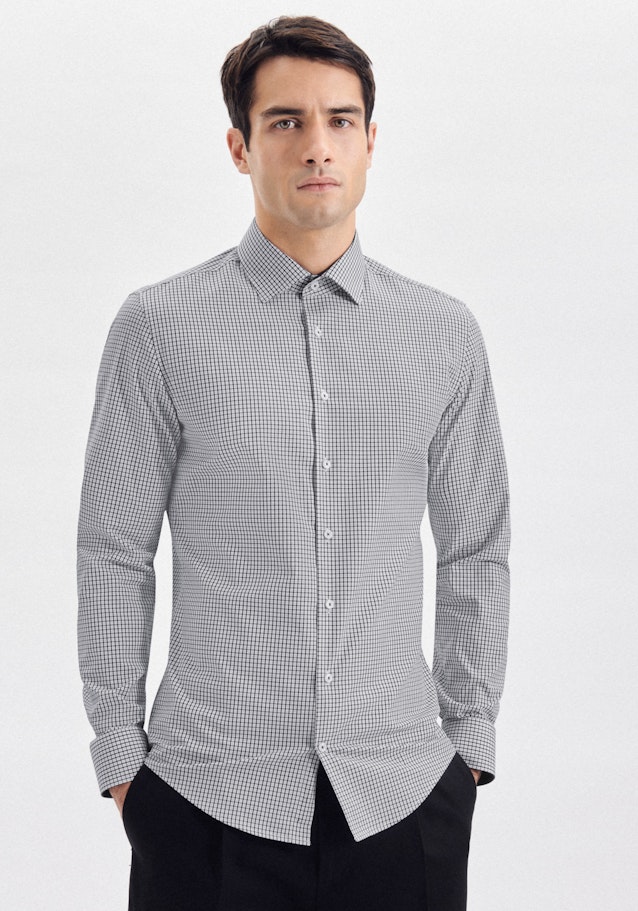 X-Slim Chemise Business Carreaux in Noir | Seidensticker Onlineshop