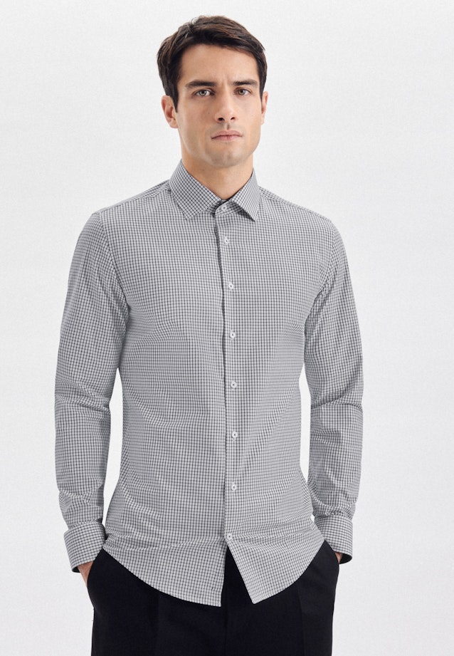 X-Slim Business Hemd Karo in Schwarz |  Seidensticker Onlineshop