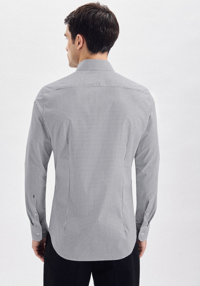 Non-iron Popeline Business overhemd in X-Slim with Kentkraag in Zwart |  Seidensticker Onlineshop