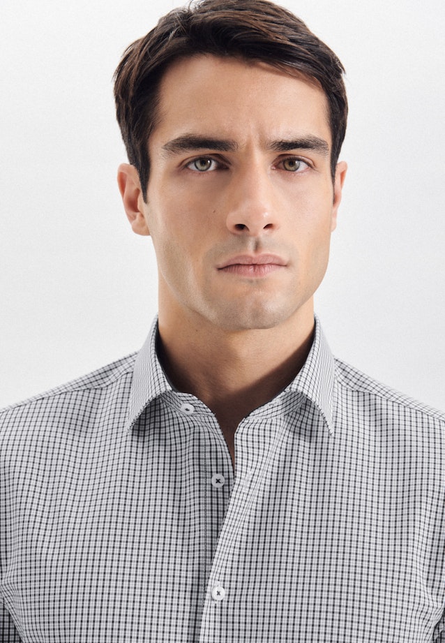 X-Slim Business Hemd Karo in Schwarz |  Seidensticker Onlineshop