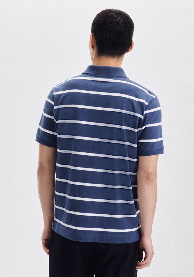 Collar Polo-Shirt in Medium Blue |  Seidensticker Onlineshop