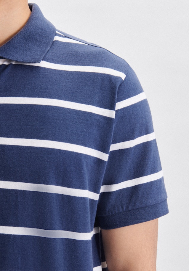 Kragen Polo-Shirt Regular in Mittelblau |  Seidensticker Onlineshop