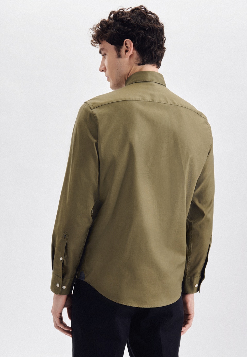 Bügelleichtes Twill Casual Hemd in Regular mit Button-Down-Kragen in Grün |  Seidensticker Onlineshop