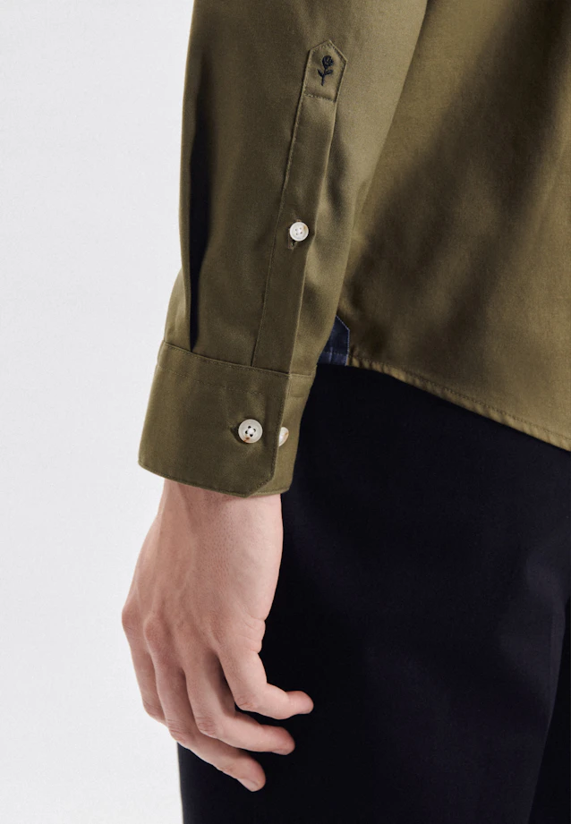 Regular Casual shirt Uni in Green |  Seidensticker Onlineshop