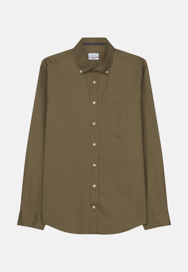 Regular Casual shirt Uni in Green |  Seidensticker Onlineshop
