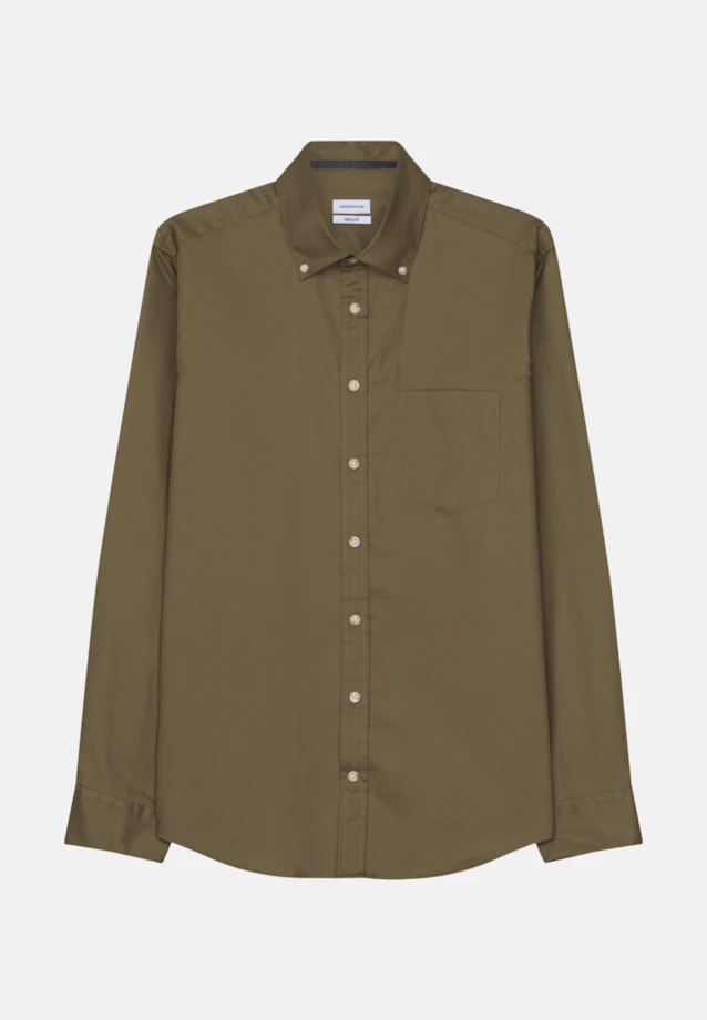 Regular Casual shirt Uni in Green |  Seidensticker Onlineshop
