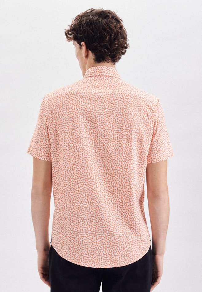 Twill Korte mouwen Casual Shirt in Regular with Kentkraag in Oranje | Seidensticker online winkel