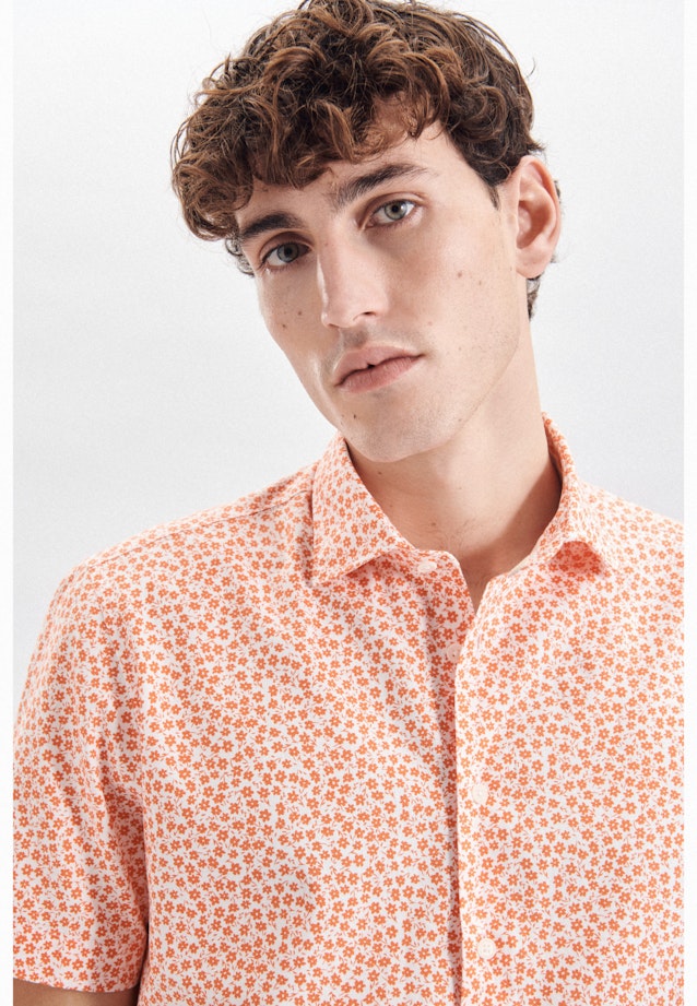 Regular Casual Hemd Druck in Orange |  Seidensticker Onlineshop