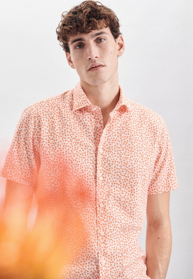 Regular Casual Hemd Druck in Orange |  Seidensticker Onlineshop