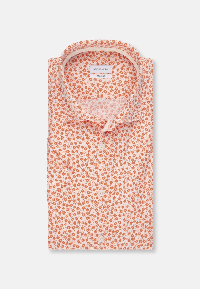 Regular Casual Hemd Druck in Orange |  Seidensticker Onlineshop