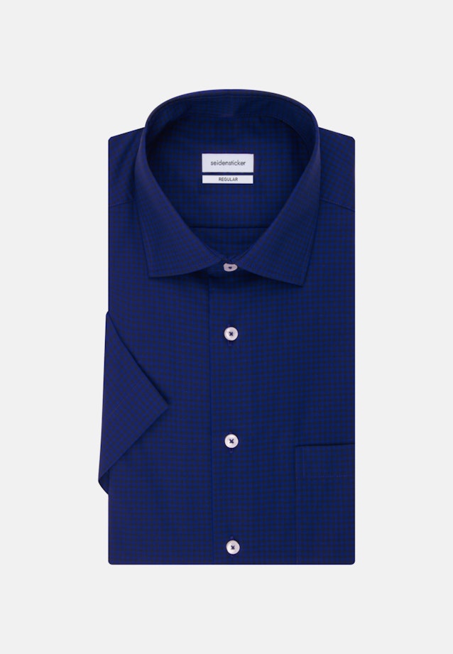 Non-iron Poplin Short sleeve Business Shirt in Regular with Kent-Collar in Medium Blue |  Seidensticker Onlineshop