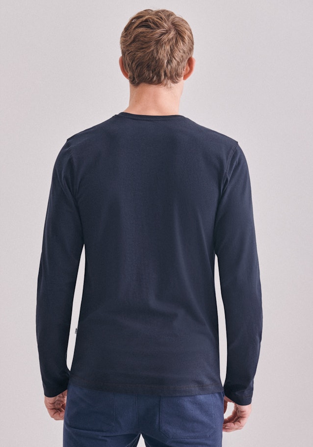 Rundhals Shirt met lange mouwen in Donkerblauw | Seidensticker Onlineshop