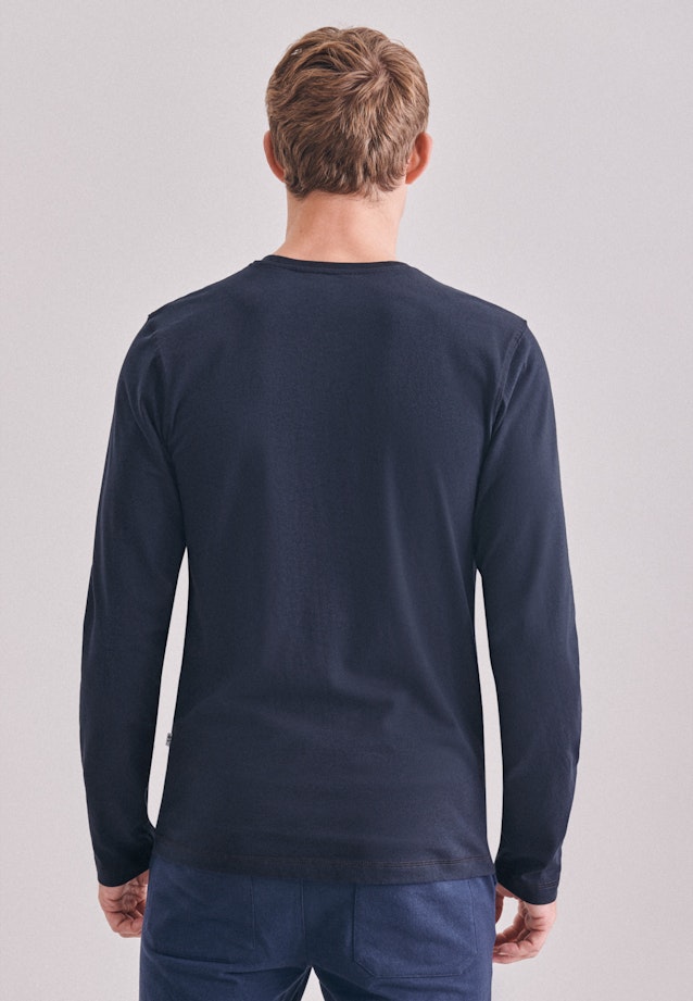 T-Shirt À Manches Longues Regular Manche Longue Rond in Bleu Foncé | Seidensticker Onlineshop