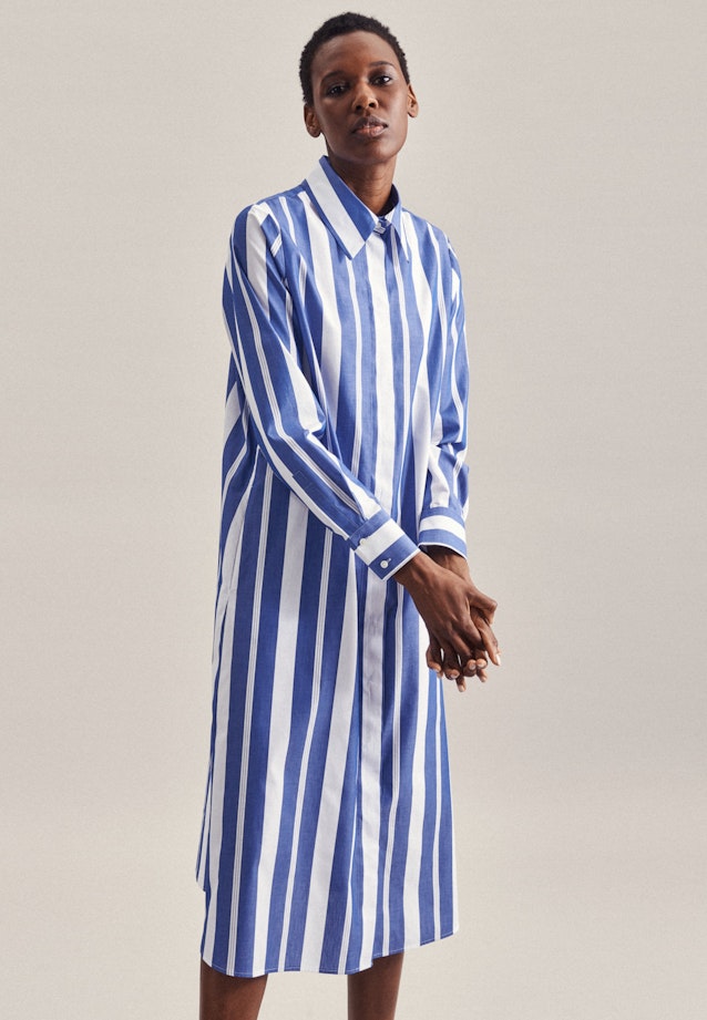 Popeline Maxi Kleid in Mittelblau |  Seidensticker Onlineshop