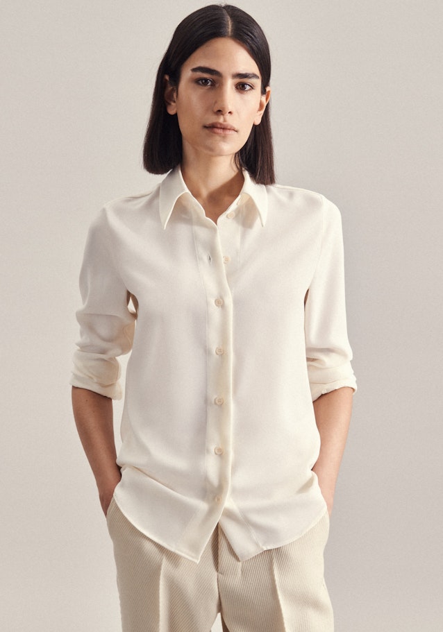 lange Arm Krepp Shirtblouse in Ecru |  Seidensticker Onlineshop