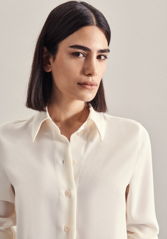 lange Arm Krepp Shirtblouse in Ecru |  Seidensticker Onlineshop