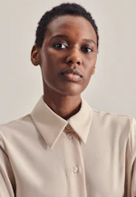 Shirt blouse Uni in Ecru |  Seidensticker Onlineshop