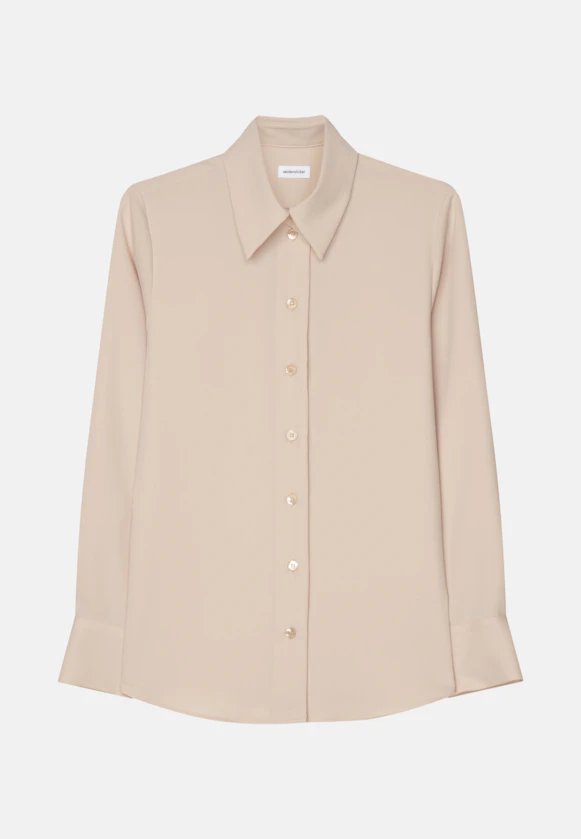 Shirt blouse Uni in Ecru |  Seidensticker Onlineshop