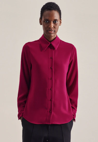 Regular Fit Hemdbluse Uni in Rot |  Seidensticker Onlineshop