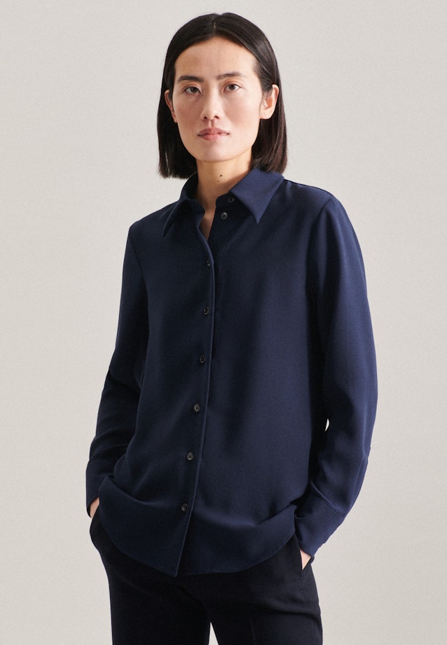 Shirt Blouse Uni in Dark Blue |  Seidensticker Onlineshop