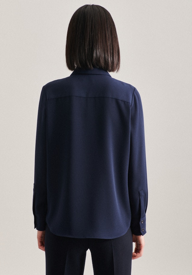 Long sleeve Crepe Shirt Blouse in Dark Blue |  Seidensticker Onlineshop