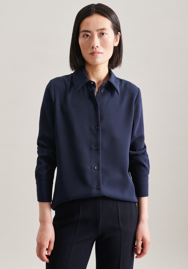 Shirt Blouse Uni in Dark Blue | Seidensticker Onlineshop