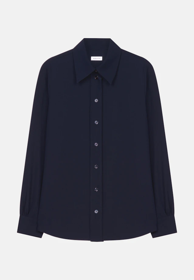 Shirt blouse Uni in Dark Blue |  Seidensticker Onlineshop