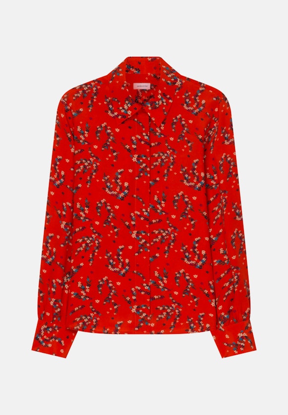 Lange mouwen Krepp Shirtblouse in Oranje |  Seidensticker Onlineshop