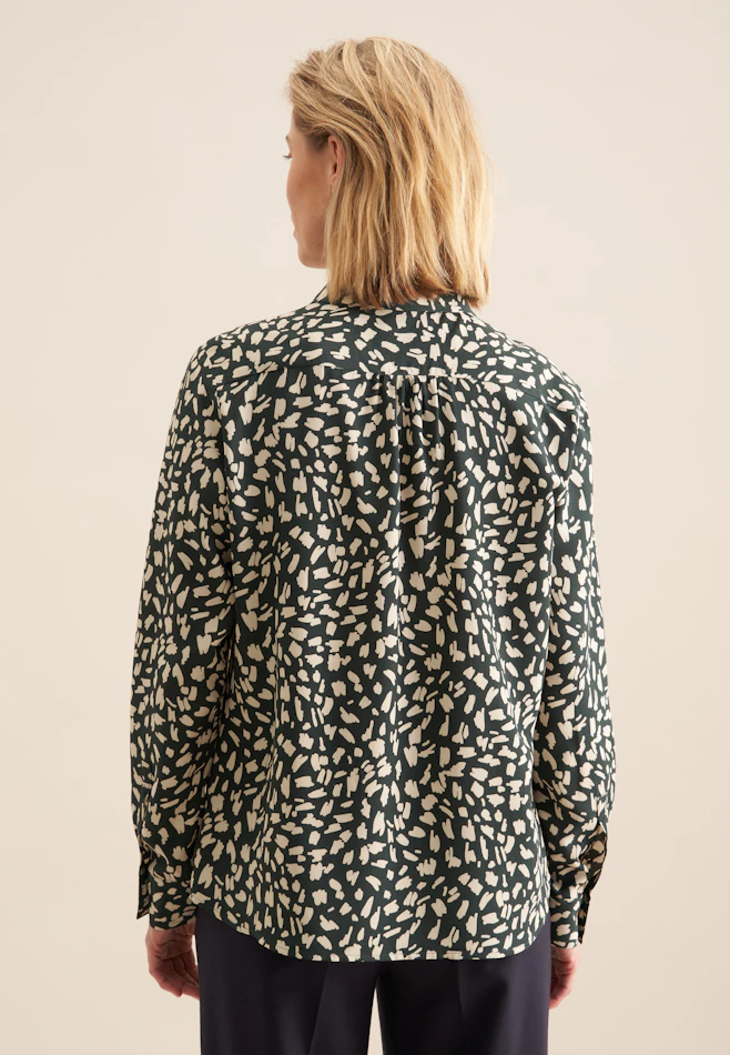 Hemdbluse mit Kräuseldetails aus Viskose regular fit in Grün | Seidensticker Onlineshop