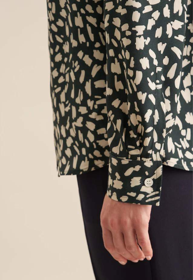 Hemdbluse mit Kräuseldetails aus Viskose regular fit in Grün |  Seidensticker Onlineshop