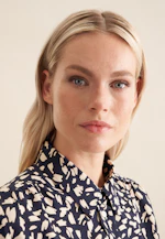 Shirt blouse Print in Dark Blue |  Seidensticker Onlineshop