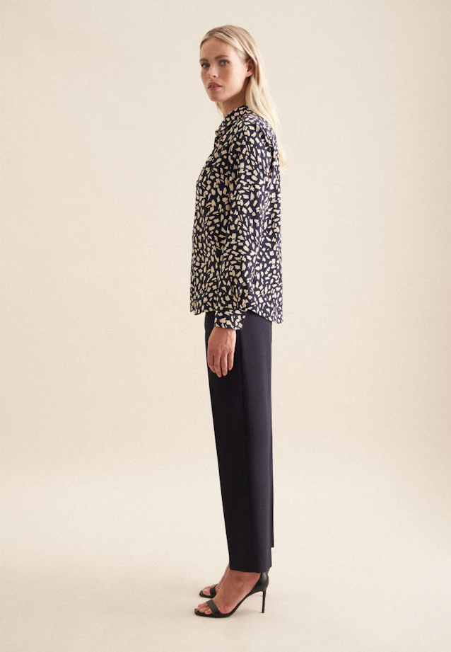 Shirt blouse Print in Dark Blue |  Seidensticker Onlineshop